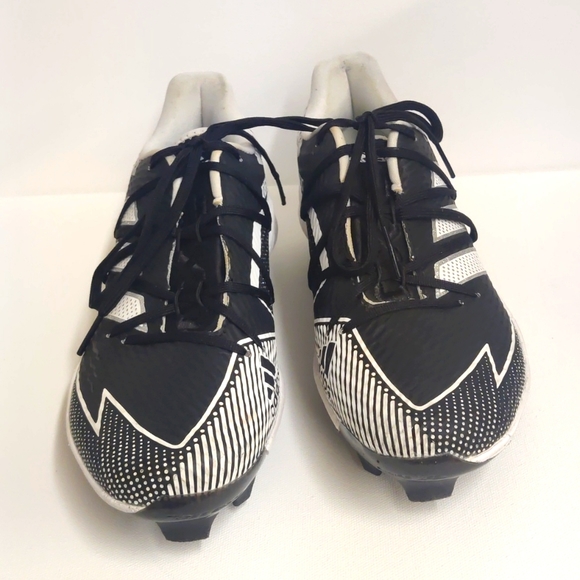 Adidas football cleats men size 7.5 black white and silver color - Picture 2 of 5